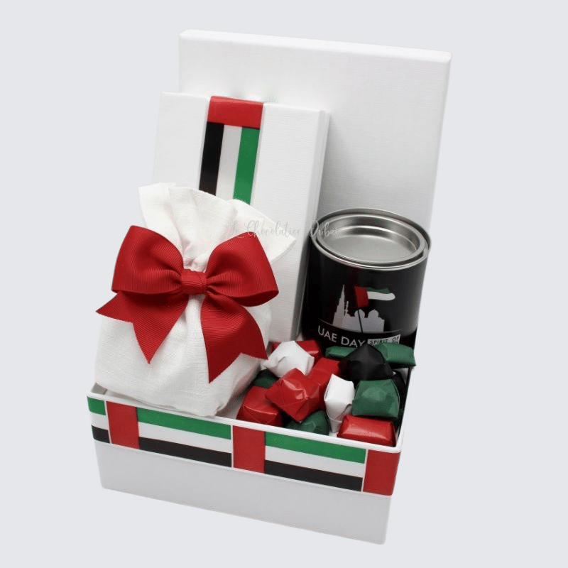 LUXURY CUSTOMIZED NATIONAL DAY CHOCOLATE & SWEETS HAMPER	