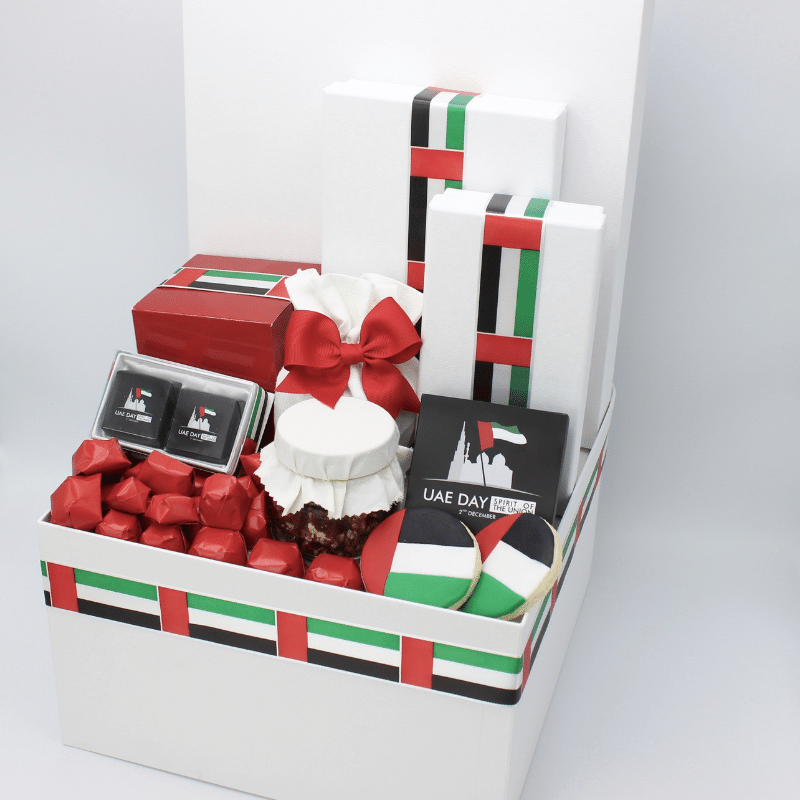 LUXURY CUSTOMIZED NATIONAL DAY CHOCOLATE & SWEETS HAMPER	