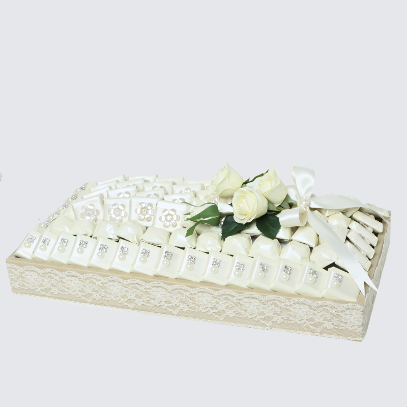 BRIDAL DECORATED CHOCOLATE LEATHER TRAY