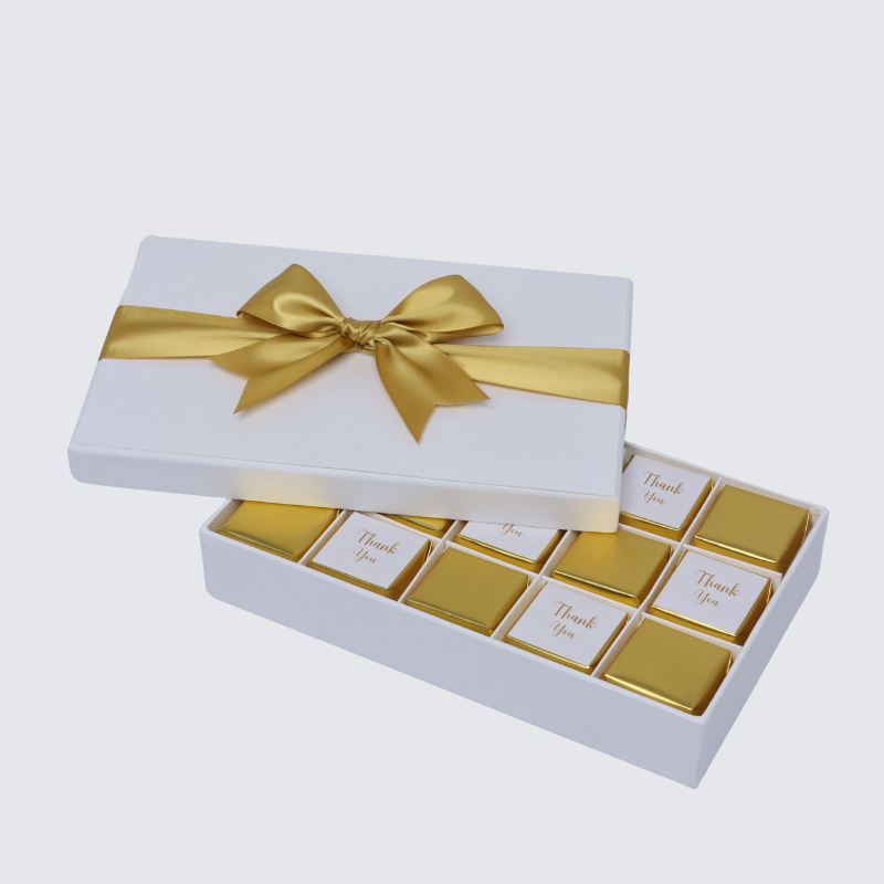 "THANK YOU" GOLD DESIGNED 15-PIECE CHOCOLATE HARD BOX