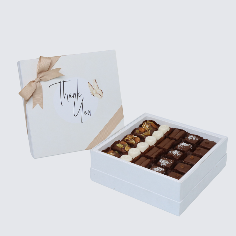 "THANK YOU" BUTTERFLY DESIGNED PREMIUM (500 GRAMS) CHOCOLATE HARD BOX